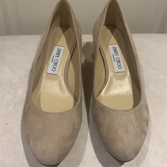 NWOB Jimmy Choo Jessie block heel pump antique rose ( beige ) 39 1/2 - Picture 4 of 10